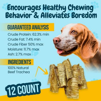 Image showing  6 in. All-Natural Split Beef Trachea Dog Chew Treats, 12 ct.