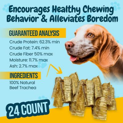Image showing  6 in. All-Natural Split Beef Trachea Dog Chew Treats, 24 ct.