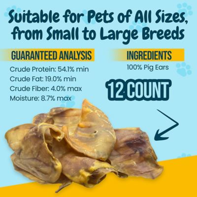 Image showing  Large Whole Pig Ears Dog Treats, 12 ct.