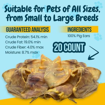 Image showing  Large Whole Pig Ears Dog Treats, 20 ct.