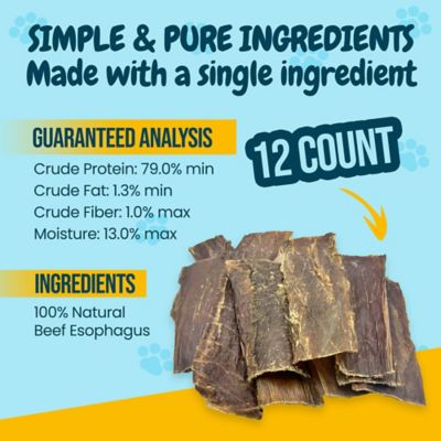 Image showing  Flat Beef Gullet Dog Dental Treats, 6 in., 12 ct.