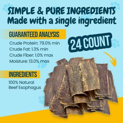 Image showing  Beef Gullet Dog Dental Treats, 6 in., 24 ct.