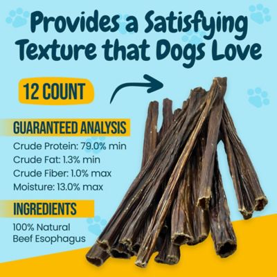 Image showing  Beef Gullet Sticks Dog Dental Treats, 12 in., 12 ct.