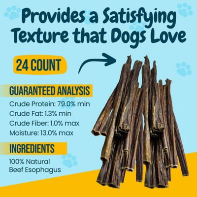 Image showing  Beef Gullet Sticks Dog Dental Treats, 12 in., 24 ct.