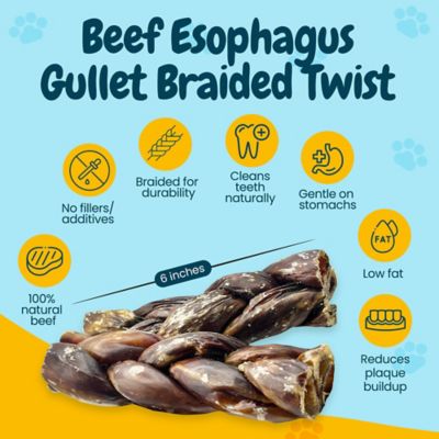Image showing  6 in. Braided Beef Gullet Twist Dog Treats, 12 ct.
