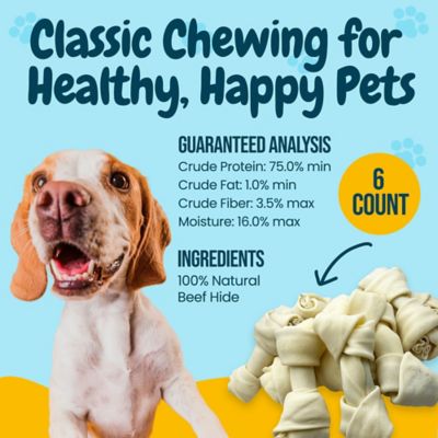 Image showing  4-5 in. Knotted Rawhide Bones Dog Treats, 6 ct.