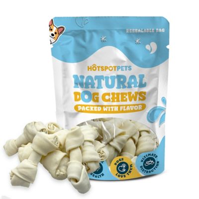 Image showing  4-5 in. All-Natural White Knotted Rawhide Bone Dog Chew Treats, 12 ct.