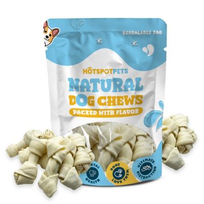 Image showing  4-5 in. White Knotted Rawhide Bone Dog Chew Treats, 24 ct.
