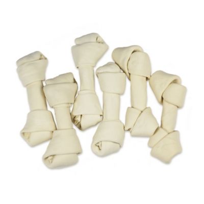 Hotspot Pets 6-7 in. Natural White Knotted Rawhide Bone Dog Chew Treats, 6 ct.