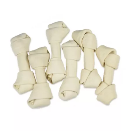 Hotspot Pets Knotted Rawhide Bone Dog Treats 6-7" 6 Count Dog Bones Rawhide & Rawhide Alternative