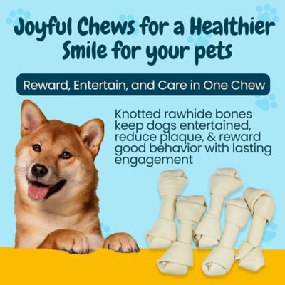 Image showing 5 th Hotspot Pets 6-7-in Knotted Rawhide Bones Dog Treat, 6 count