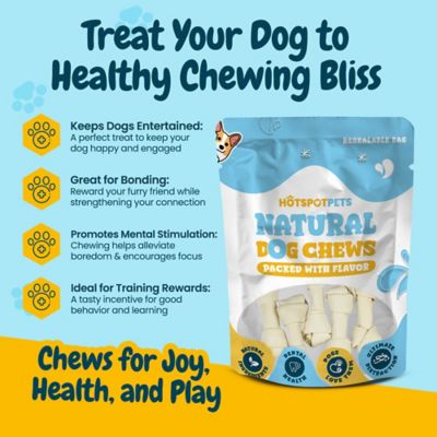 Image showing  6-7 in. Natural White Knotted Rawhide Bone Dog Chew Treats, 12 ct.