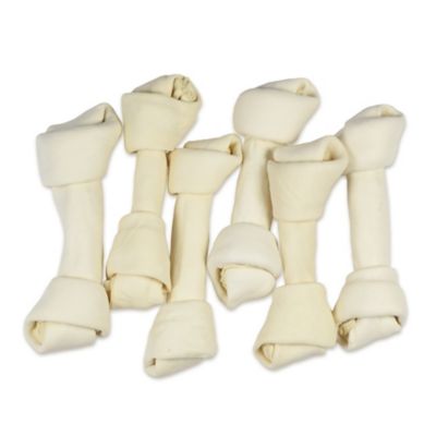 Hotspot Pets 8-9 in. Natural White Knotted Rawhide Bone Dog Chew Treats, 6 ct.