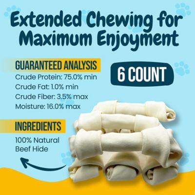 Image showing  8-9-in Knotted Rawhide Bones Dog Treats, 6 ct.