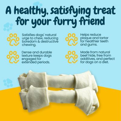 Image showing  8-9-in Knotted Rawhide Bones Dog Treats, 6 ct.