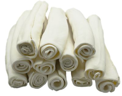 Hotspot Pets 8 in. Natural White Rawhide Roll Dog Chew Treats, 6 ct.