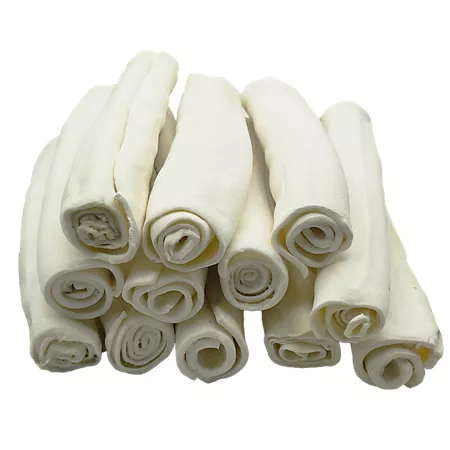 Hotspot Pets 8" Natural White Rawhide Roll Dog Chews 6 ct Dog Bones Rawhide & Rawhide Alternative