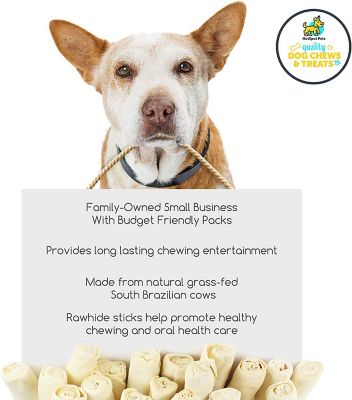 Image showing  8 in. Natural White Rawhide Roll Dog Chew Treats, 6 ct.