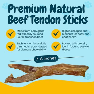 Image showing  7-8 in. All-Natural Beef Gambrel Natural Tendon Dog Chew Treats, 12 ct.