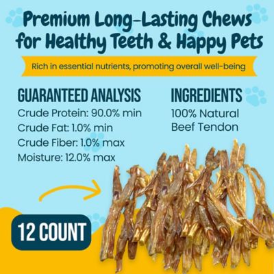Image showing  7-8 in. All-Natural Beef Gambrel Natural Tendon Dog Chew Treats, 12 ct.