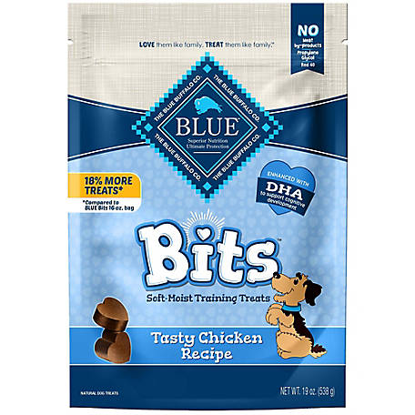 Blue Buffalo BLUE Bits Natural Soft-Moist Training Dog Treats, Chicken Recipe 19 oz. Bag