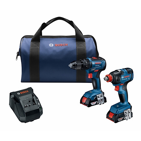 Bosch Cordless 18V 2-Tool Brushless Combo Kit, Drill Driver and Impact Driver