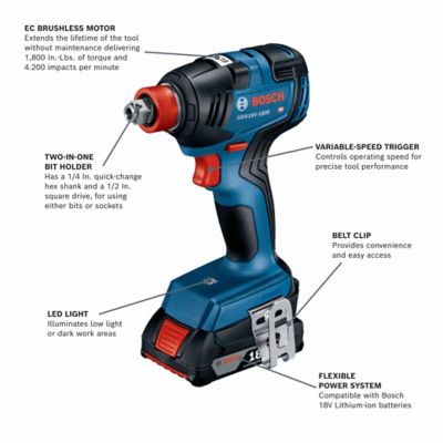 Image showing  Cordless 18V Brushless Drill/Impact Driver Combo Tool Kit, 2 pc.