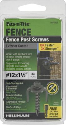 Hillman Fas-N-Tite Exterior-Coated Fence Post Screws, 12 x 1-1/2 in., 33-Pack