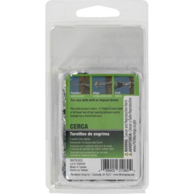 Image showing 7 th Hillman Fas-N-Tite Exterior-Coated Fence Post Screws, 12 x 1-1/2 in., 33-Pack