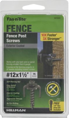 Hillman Fas-N-Tite Exterior-Coated Fence Post Screws, #12 x 1-1/2 in., 75-Pack