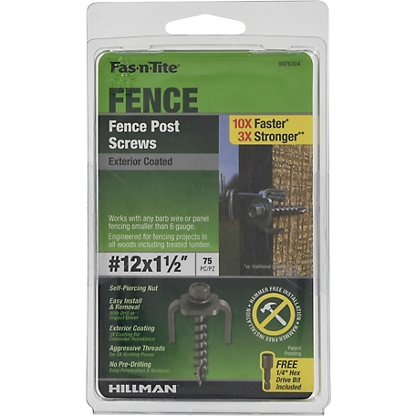 Hillman Fas-N-Tite Exterior-Coated Fence Post Screws (#12 x 1-1/2 in.) -75 Pack