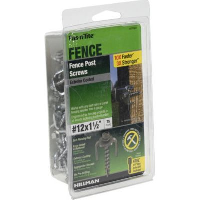 Image showing 6 th Hillman Fas-N-Tite Exterior-Coated Fence Post Screws, #12 x 1-1/2 in., 75-Pack