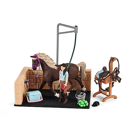 Schleich Horse Club, Horse Toys for Girls and Boys 5-12 Years Old, First  Steps on The Western Ranch,Multi