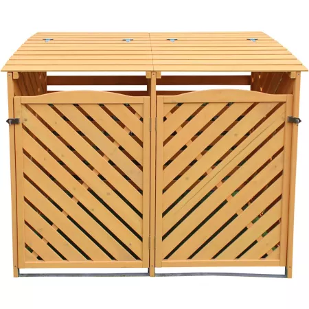 Hanover Hanover Wooden Recyclable Bins and Bins with Double Front Doors and Hinged Top Lids Storage Bins