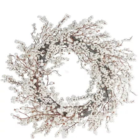 Fraser Hill Farm 24" White Berry Christmas Wreath Artificial Artificial Christmas Wreaths