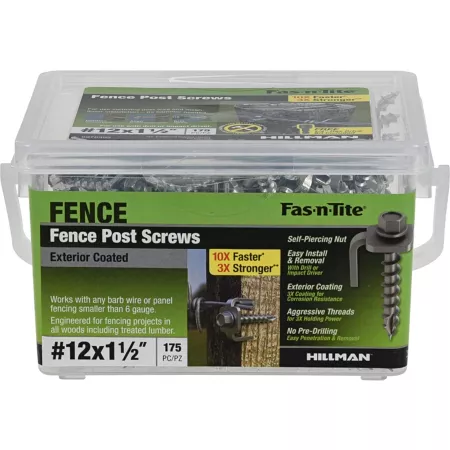 Hillman Fas-N-Tite Exterior Coated Fence Post Screws #12 x 1-1/2 in Pack of 175 9976305 Fencing Hardware