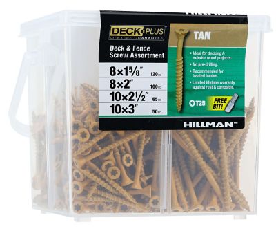 Hillman 0.32 in. Deck Plus Tan Deck Screw Assortment, 335 pc.