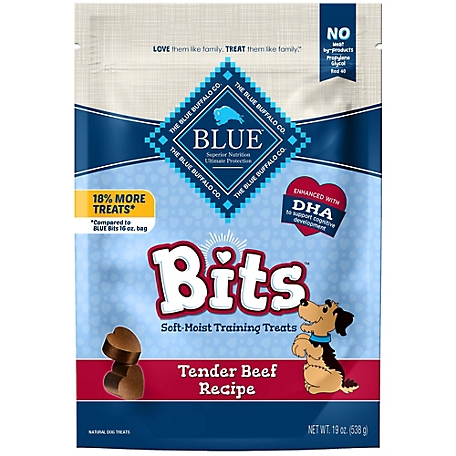 Blue Buffalo BLUE Bits Natural Soft-Moist Training Dog Treats, Beef Recipe, 19 oz. Bag