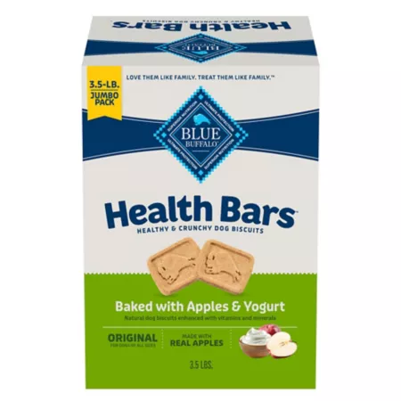 Blue Buffalo Health Bars Crunchy Apple and Yogurt Flavored Dog Biscuits Baked with Natural Ingredients 3 lb Box Dog Biscuits & Cookies