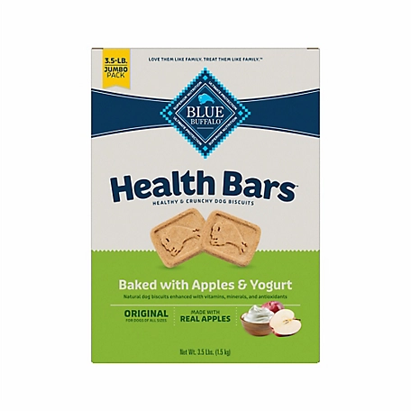 Blue Buffalo Health Bars Natural Crunchy Dog Treats Biscuits, Apple & Yogurt 56 oz. Box
