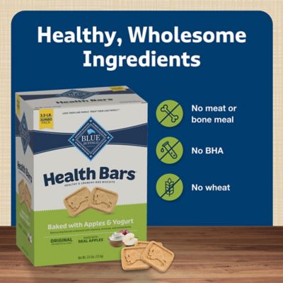 Image showing 6 th Blue Buffalo Health Bars Apples and Yogurt Biscuits Crunchy Dog Treats, 3.5 lb.