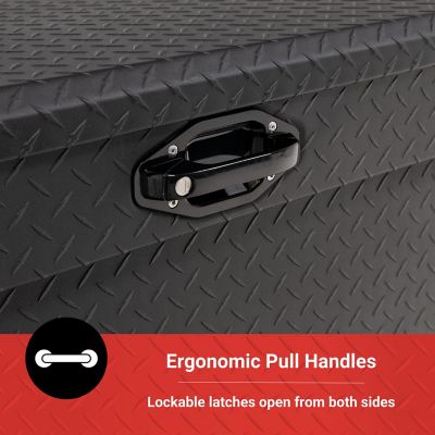 Image showing 7 th Tractor Supply 11.3 cu. ft. Aluminum Low-Profile Crossover Truck Tool Box for Full-Size Trucks, 73 in., Matte Black