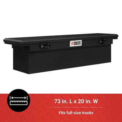 Image showing 8 th Tractor Supply 11.3 cu. ft. Aluminum Low-Profile Crossover Truck Tool Box for Full-Size Trucks, 73 in., Matte Black