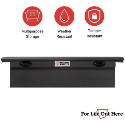Image showing 9 th Tractor Supply 11.3 cu. ft. Aluminum Low-Profile Crossover Truck Tool Box for Full-Size Trucks, 73 in., Matte Black