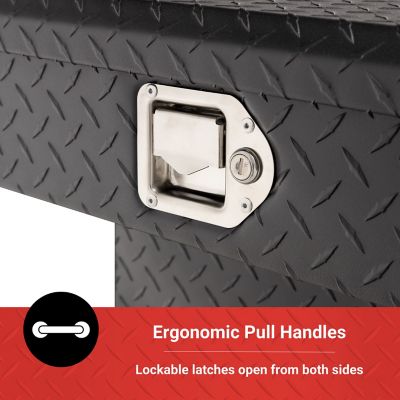 Image showing 8 th Tractor Supply 7.5 cu. ft. Aluminum Standard-Profile Crossover Truck Tool Box for Full-Size Trucks, 69 in., Matte Black