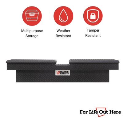 Image showing 9 th Tractor Supply 7.5 cu. ft. Aluminum Standard-Profile Crossover Truck Tool Box for Full-Size Trucks, 69 in., Matte Black