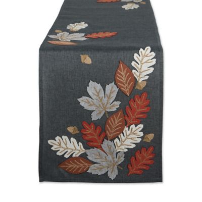 DII 14 x 70 in. Autumn Embroidered Table Runner