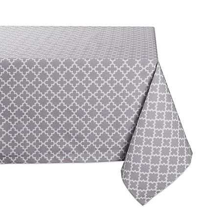Design Imports Nautical Blue Lattice Tablecloth