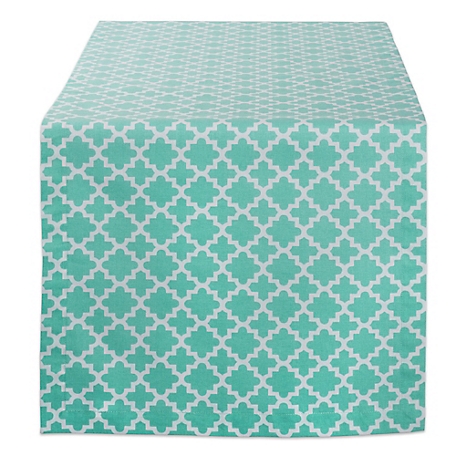 Design Imports Nautical Blue Lattice Tablecloth