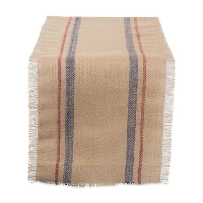 Design Imports Double Border Burlap Table Runner